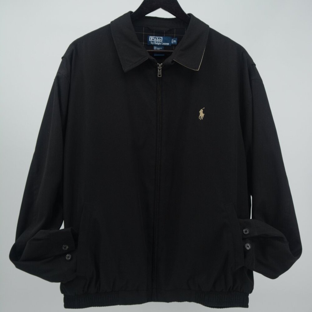 Polo Ralph Lauren Men’s XL Black Harrington Jacket Full Zip Pony Logo
